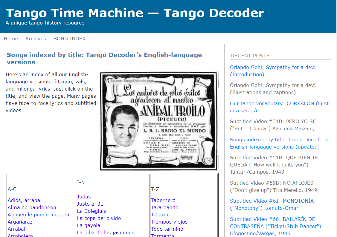 Tango Time Machine